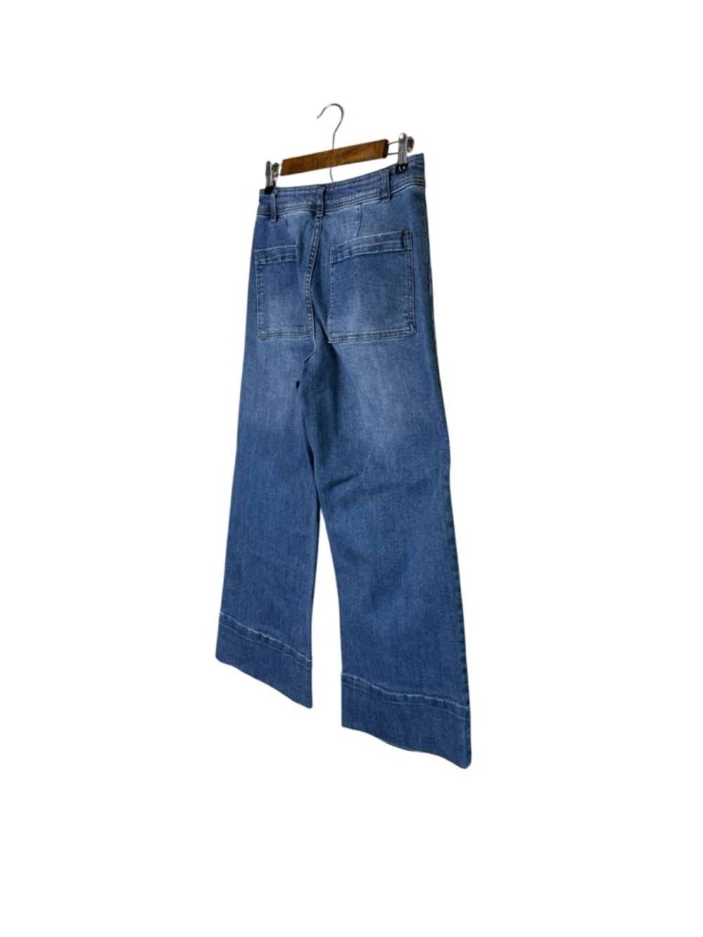 Oat New York Sailor Medium Wash Wide Leg Ankle Jeans High Rise Boho Classic - Picture 5 of 9